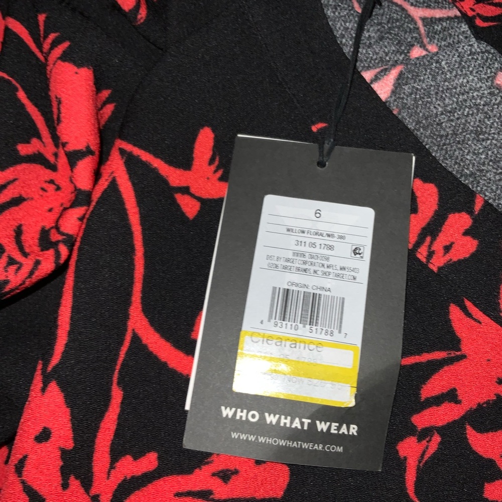 Black and Neon floral print midi skirt sz 10  Who What Wear Target brand